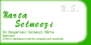 marta selmeczi business card