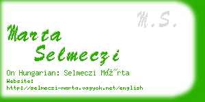 marta selmeczi business card